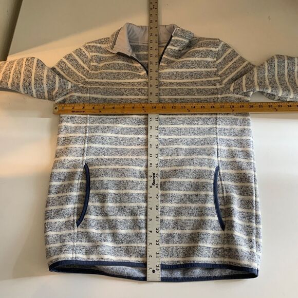 Thread+Supply Sweatshirt Womens M Medium Multi Stripe Quarter Zip Mock Fleece - Picture 6 of 11